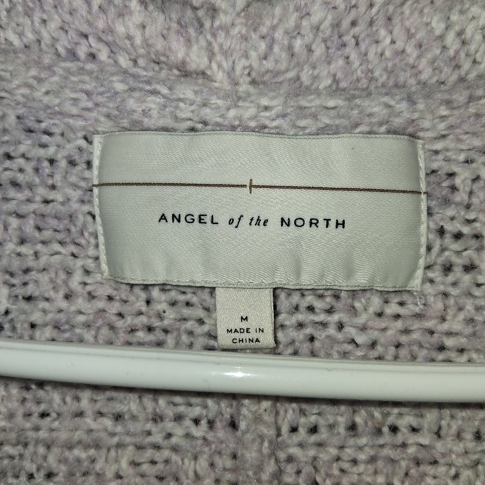 Angel Of The North  Purple Chauvet Cotton Cashmere Bland Cardigan Sweater M - Picture 4 of 7